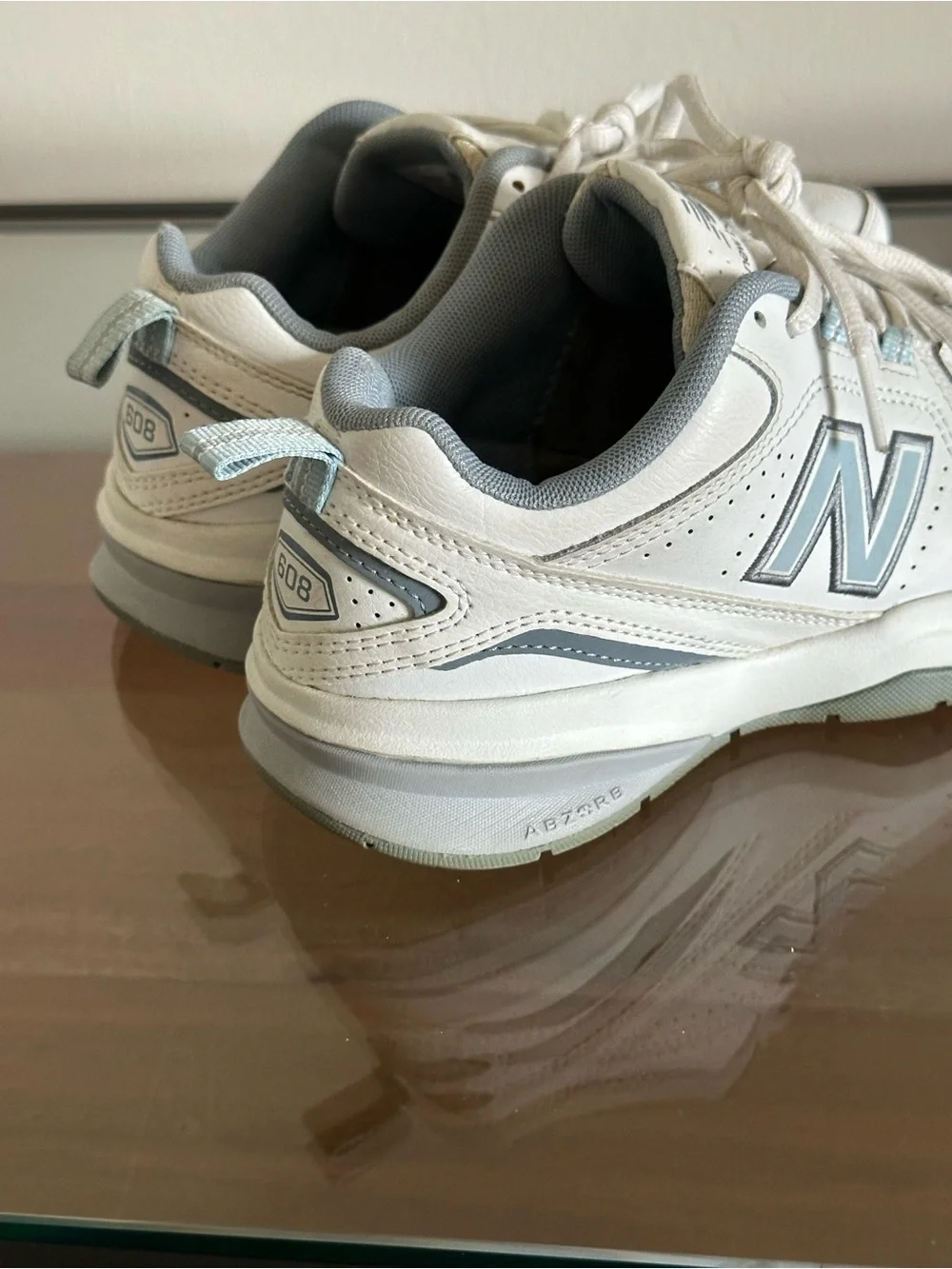 New Balance 608v5 White and Light Blue WX608v5 Size 6.5